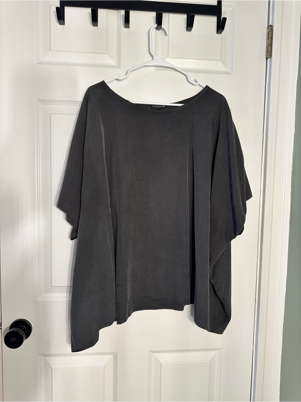 Eileen Fisher Charcoal Gray Relaxed Dolman Top plus size 1X/2X